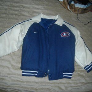 nike montreal canadiens leather/puffer jacket